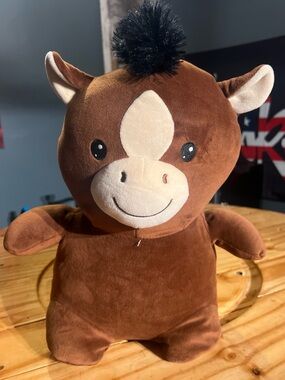 Toy Box Plush Horse Brown Stuffed Animal Toy Squishy 12 inch